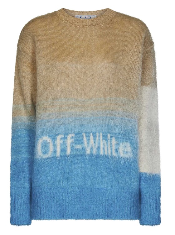 Blue off sale white sweater