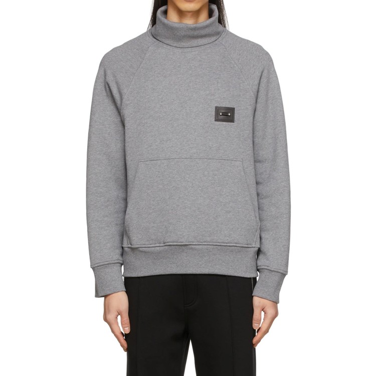 Shop Neil Barrett Jewel Turtleneck Sweatshirt In Grey