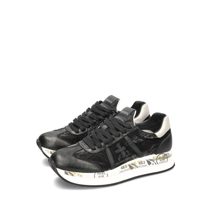 Shop Premiata Black Conny Sneakers