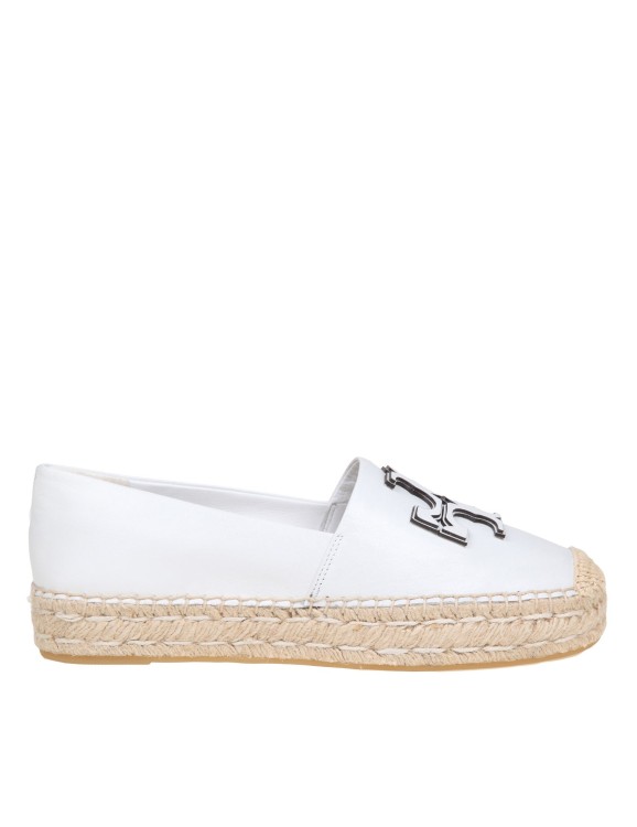 Shop Tory Burch Ines Platform Leather Espadrille In White