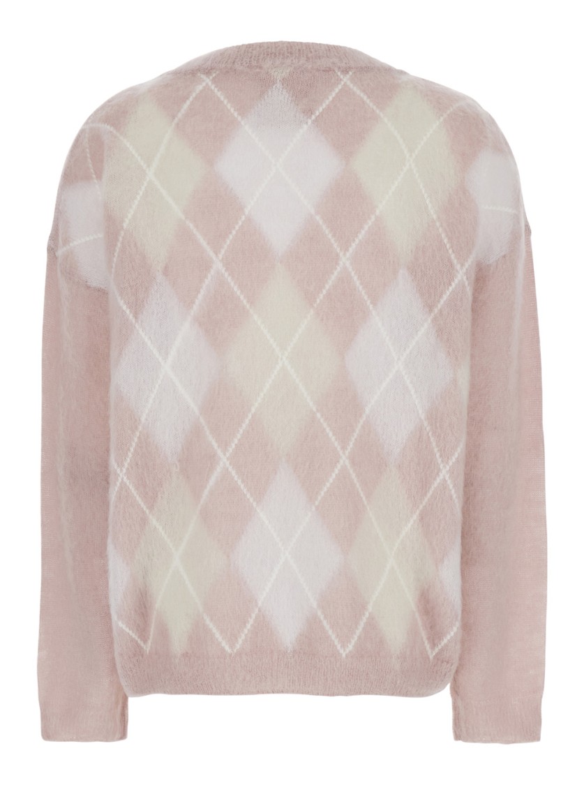 Semicouture Wool Melisande Diamond Sweater In Pink