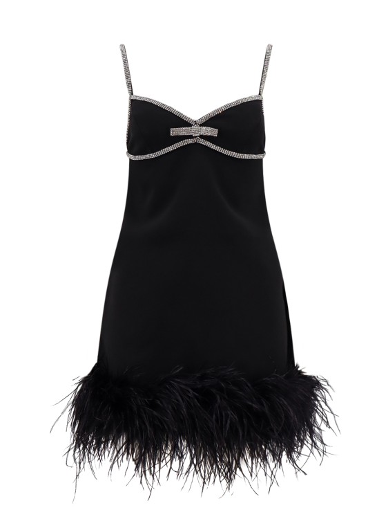 Shop Self-portrait Jersey Dress With Rhinestones Detail In Black