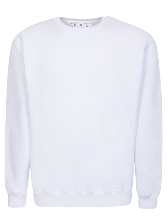 Off-white Cotton French Terry Crewneck Sweatshirt In White