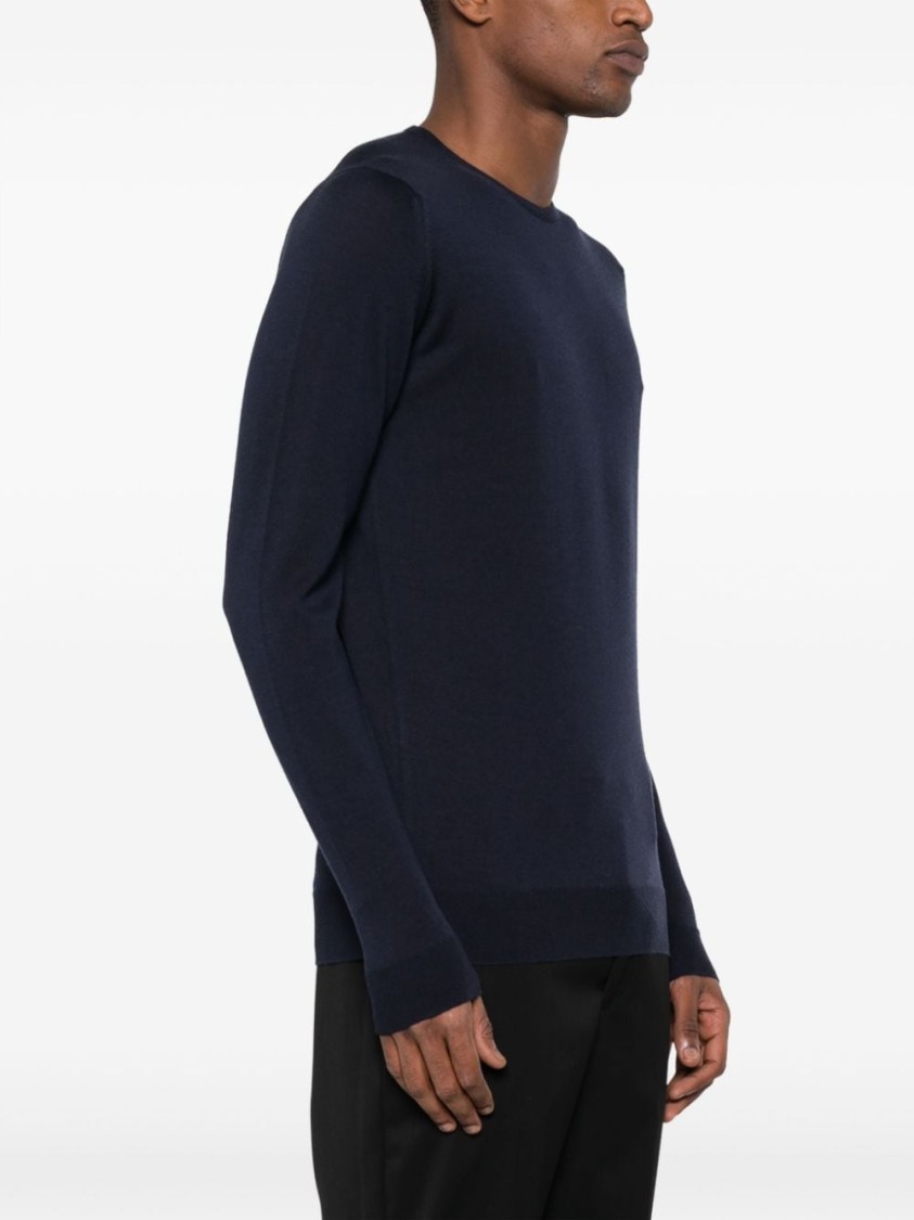 John Smedley Blue Merino Jumper In Black