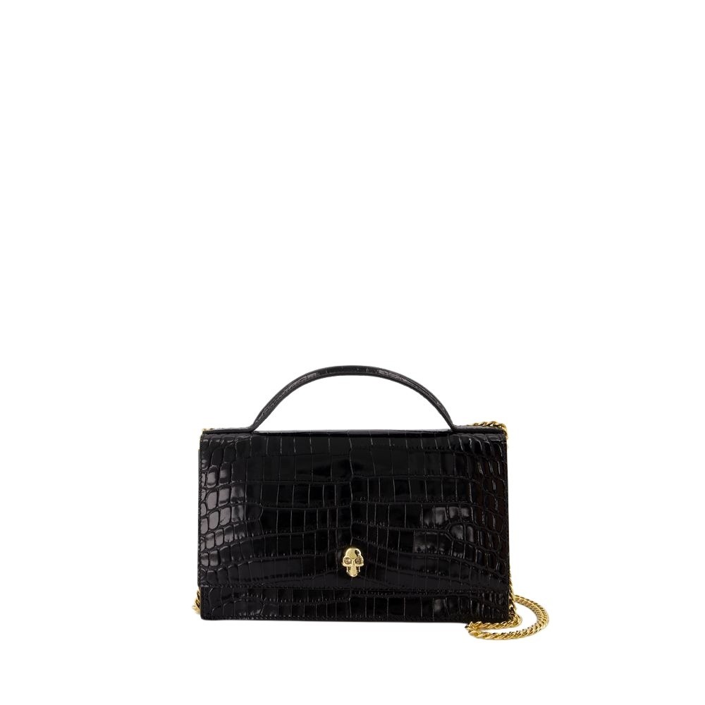 Alexander Mcqueen Alexander Mc Queen Skull Medium Leather Shoudler Bag In Black