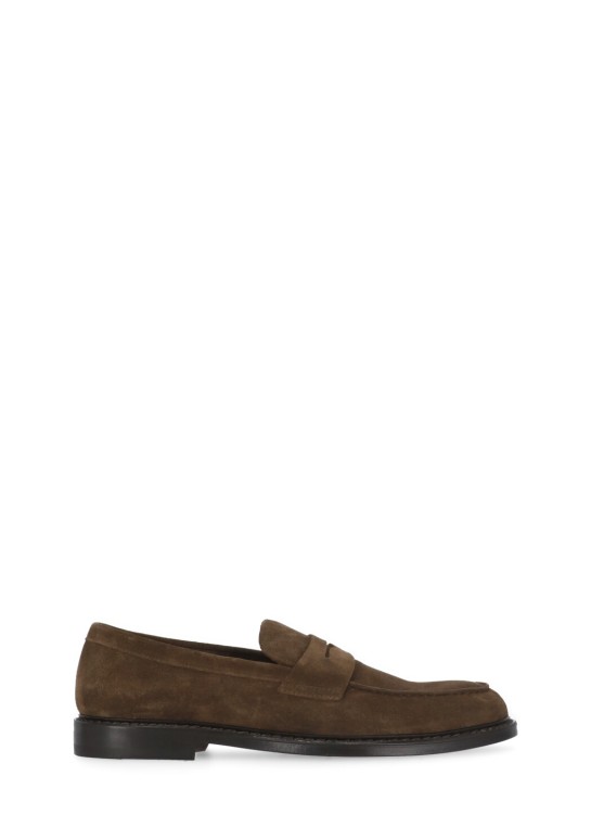 Shop Doucal's Suede Leather Loafers In Brown