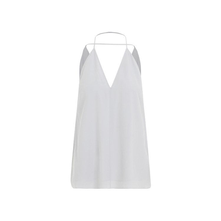 Shop Totême Double-halter White Silk Top