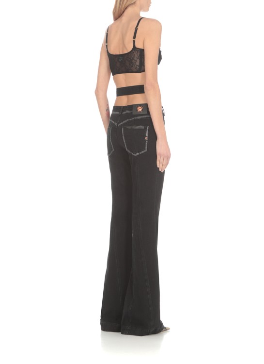 Shop Versace Jeans Couture Flared Jeans In Black