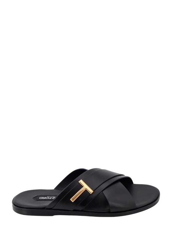 Shop Tom Ford Leather Sandals In Black