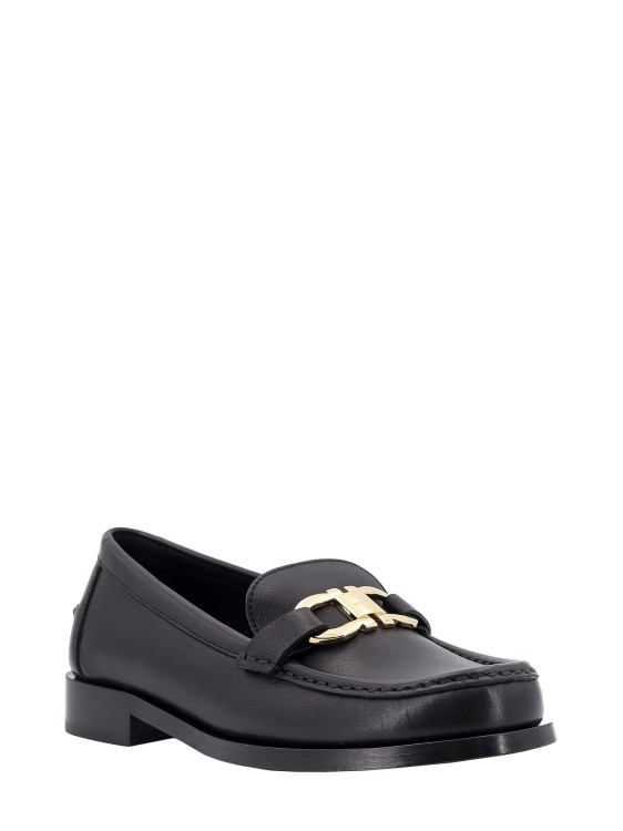 Shop Ferragamo Leather Loafer With Iconic Gancini Detail In Black
