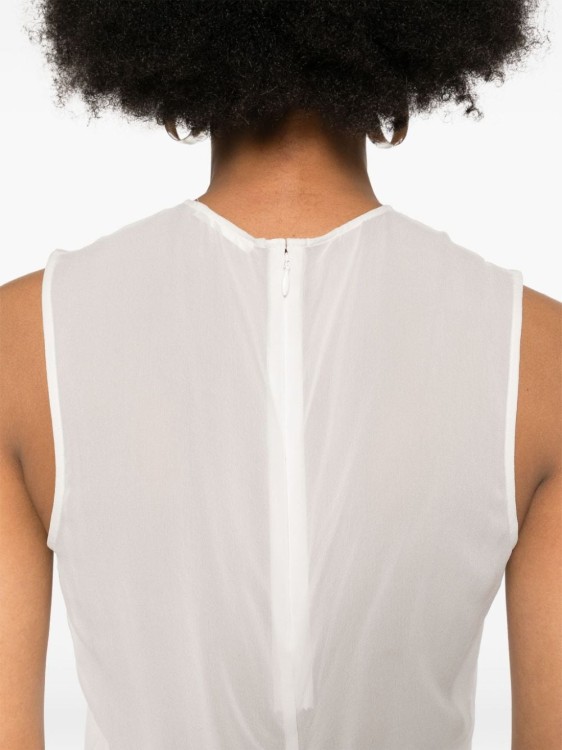 Shop Ami Alexandre Mattiussi Semi-sheer Silk Top In White