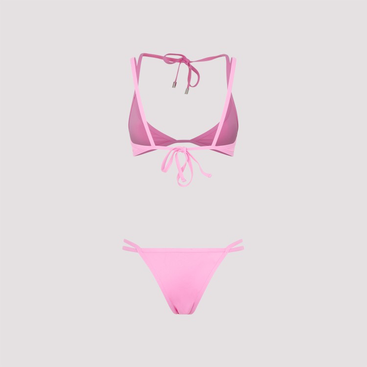 Shop Attico Hot Pink Triangle Bikini