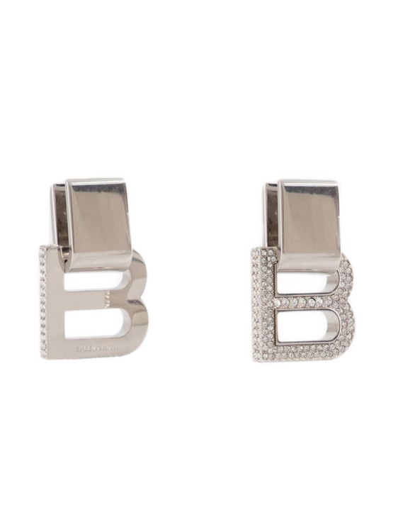 Balenciaga Hourglass P Earring  - Silver/crystal