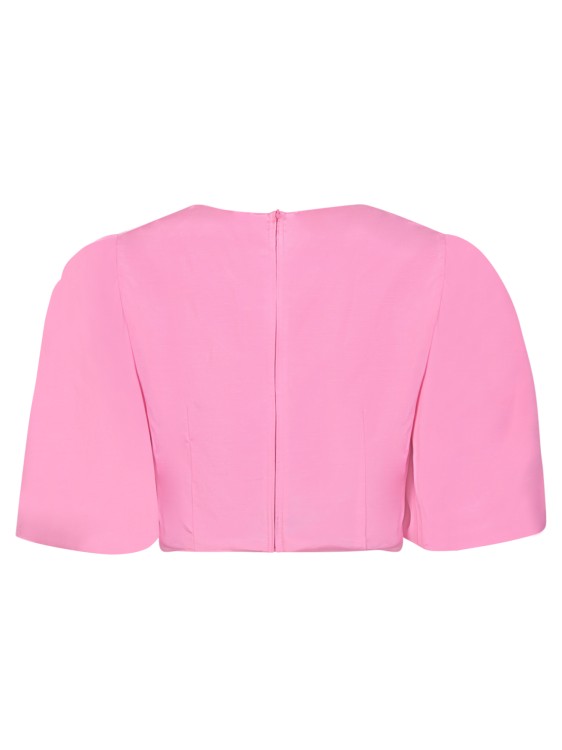 Shop Msgm Pink Cropped Blouse
