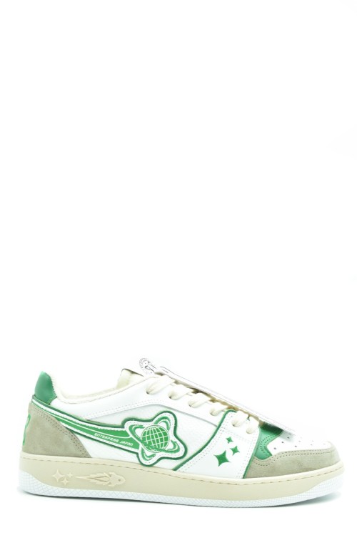 Enterprise Japan Leather Lace-up Sneakers In White