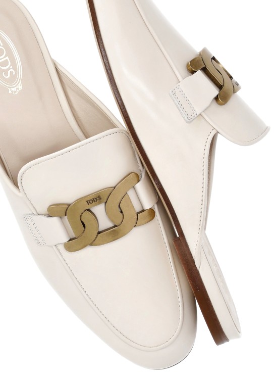 Shop Tod's Leather Sabot In White