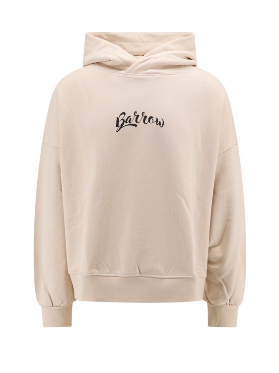 Shop Barrow Cotton Sweatshirt With Frontal Logo In Neutrals