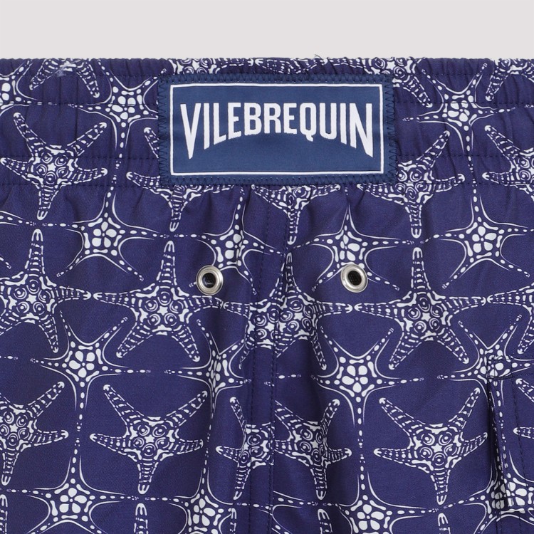 Shop Vilebrequin Moorea Stars Blue Polyamide Swim Short In Grey