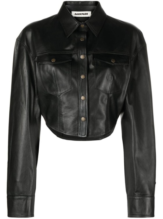 Darkpark Bianca Cropped Leather Jacket In Black