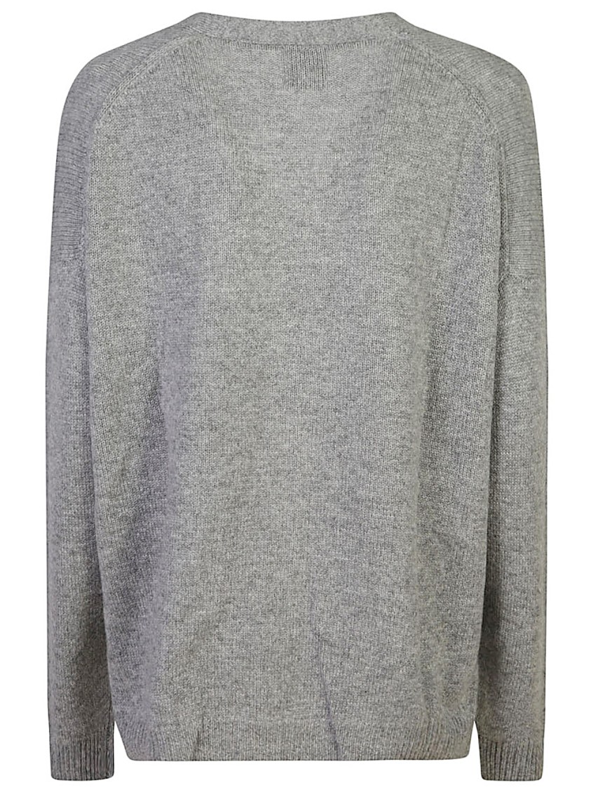 Shop Allude Knit Cardigan With Button Closure And Relaxed Fit In Grey