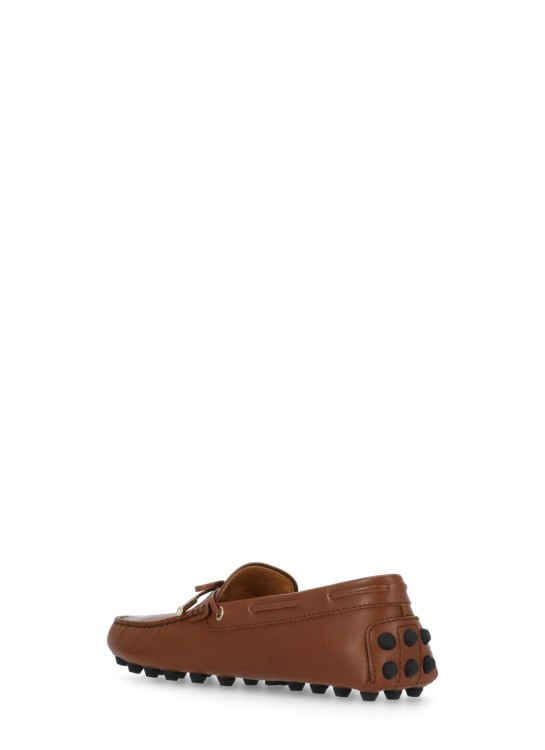 Shop Tod's Brown Smooth Leather Loafers In Red