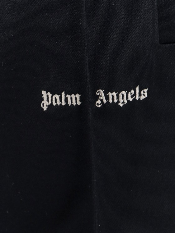 Shop Palm Angels Bermuda Shorts With Classic Logo Embroidery In Black