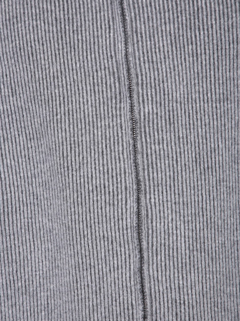 Lardini Knitwear With Ribbed Texture And Zip Closure In Grey