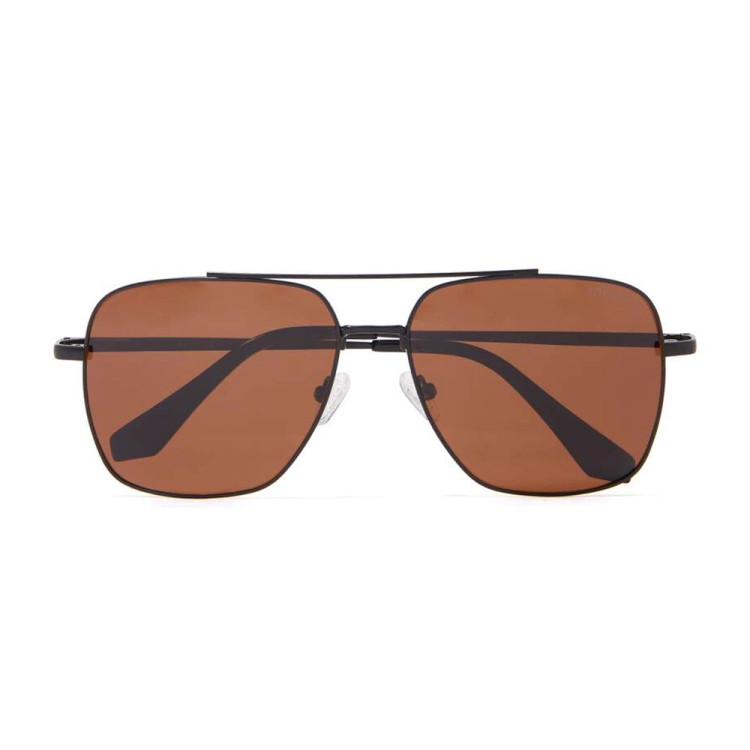 Roderer Harry Aviator Polarized Sunglasses - Black Matt / Brown