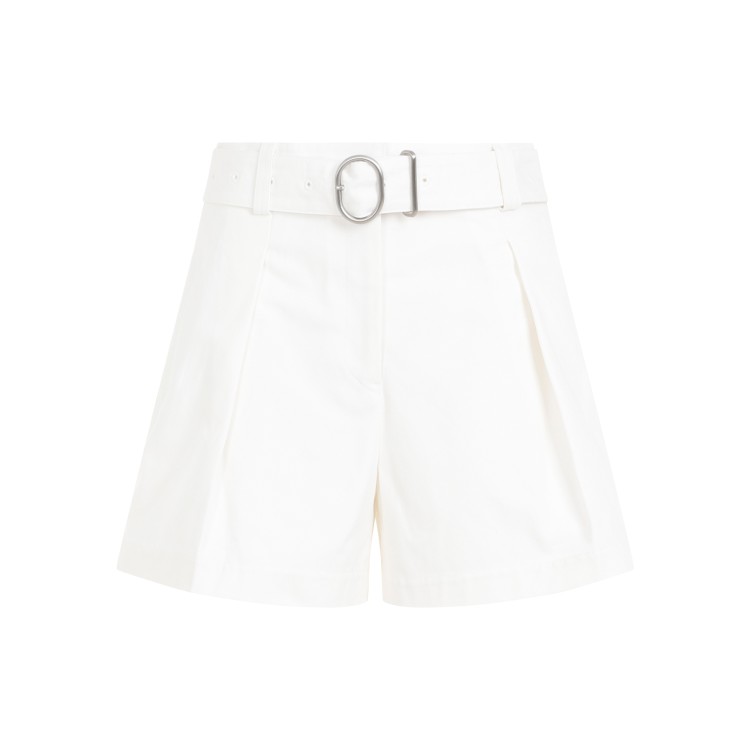 Jil Sander Cotton Bermuda Shorts With Removable Belt In White