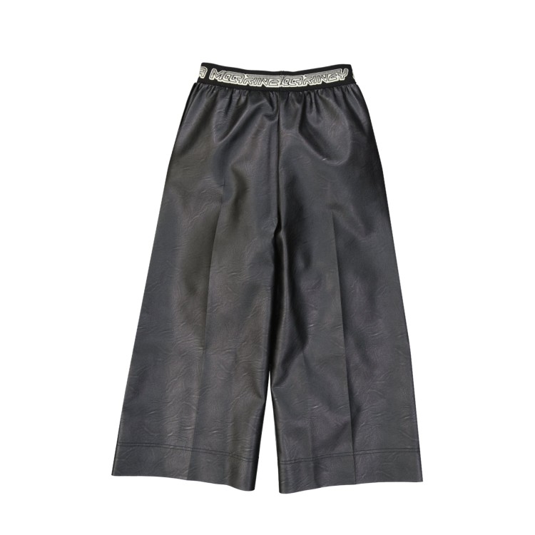 Shop Stella Mccartney Cropped Leather Effect Pants In Black