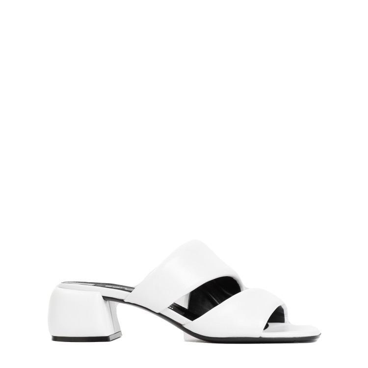 Sergio Rossi Spongy 45mm Leather Sandals In White