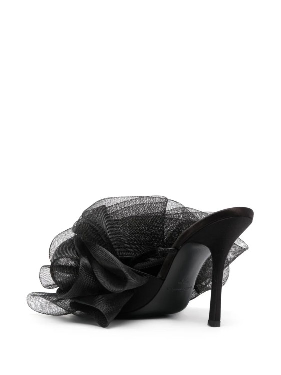 Shop Alexander Wang Ruched Tulle Mules In Black