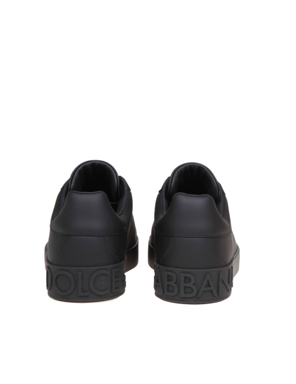 Shop Dolce & Gabbana Black Leather Sneakers