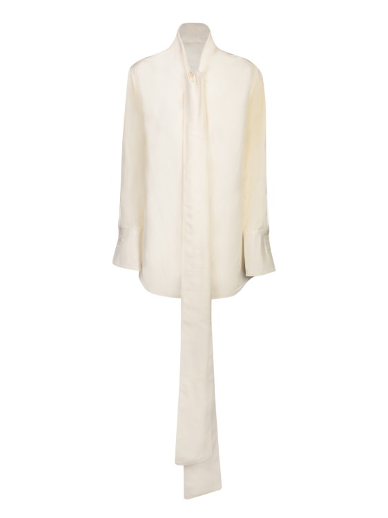 Givenchy Silk Blouse With Lavalliere Collar In Neutrals