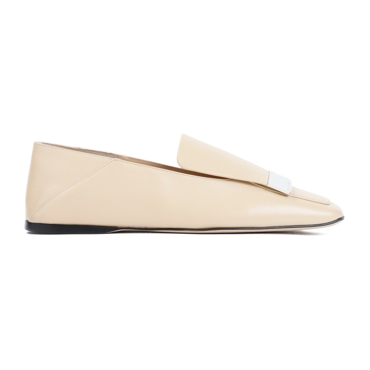 Shop Sergio Rossi Soft Skin Leather Loafer In Neutrals