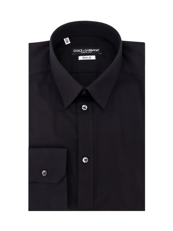 Shop Dolce & Gabbana Cotton Shirt With Back Pinces In Black