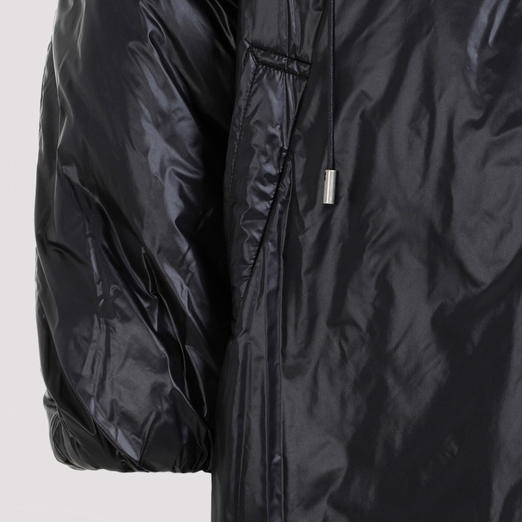 Saint Laurent Cassandre Oversized Hooded Coat In Black