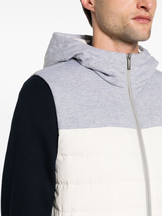 Shop Peserico Grey Hooded Quilted Gilet