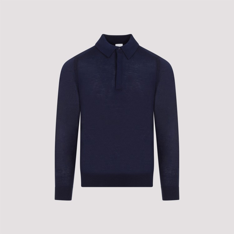 Shop Paul Smith Navy Merino Wool Sweater In Blue