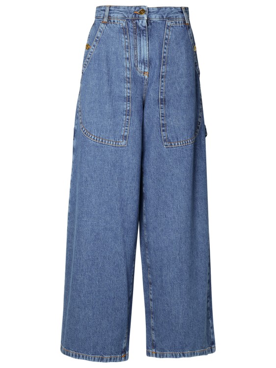 Shop Etro Cargo Jeans In Blue Cotton