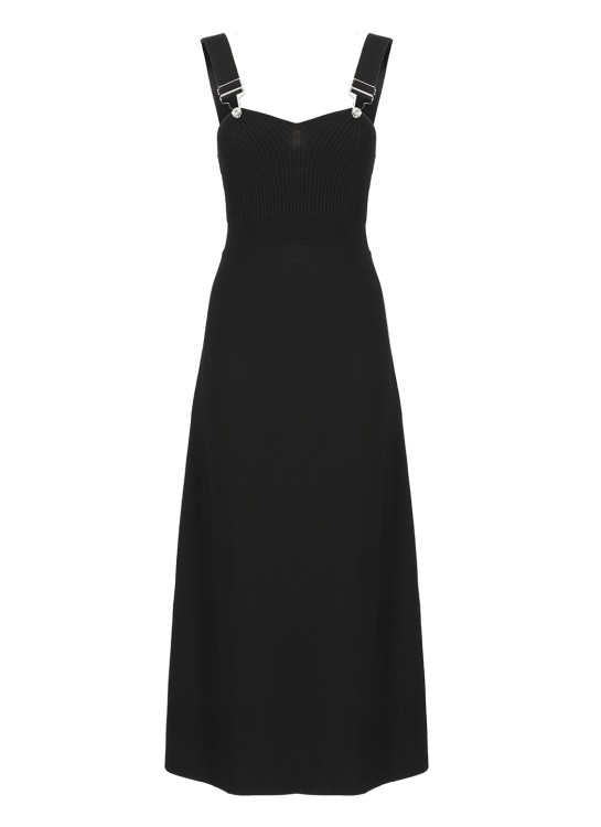Shop Moschino Shuolder Straps Dress In Black