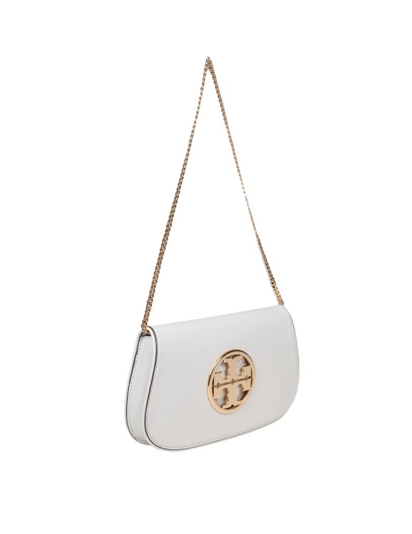 Shop Tory Burch Reva Clutch In Ivory Leather In White