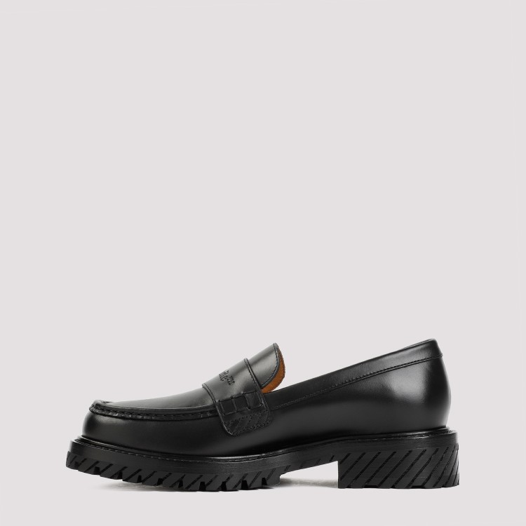 Shop Off-white Black Leather Military Loafer