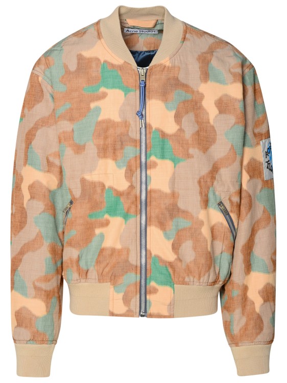 Shop Acne Studios Multicolor Cotton Blend Bomber Jacket