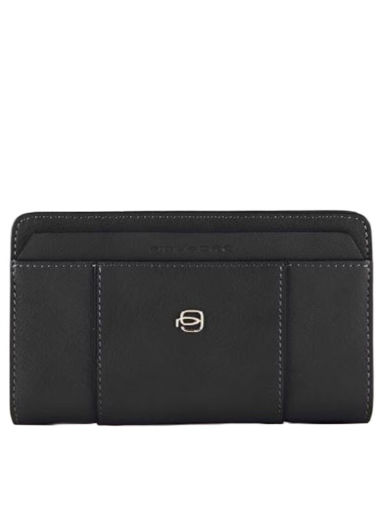 Piquadro Soft Textured Leather Wallet In Black