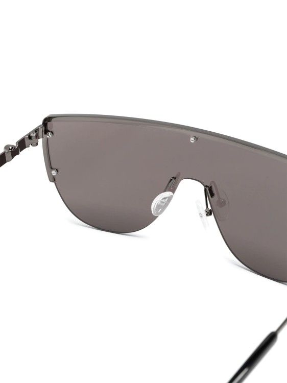 Shop Alexander Mcqueen Black Shield-frame Sunglasses