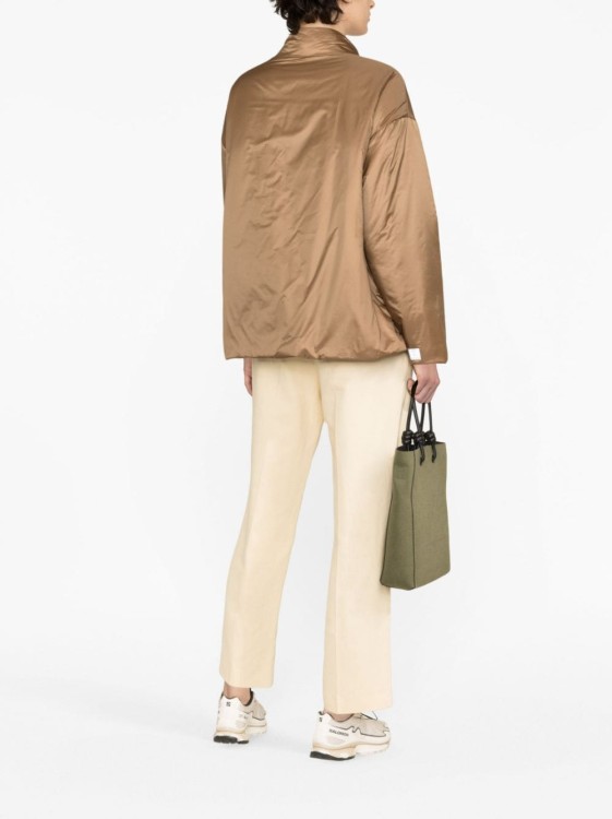 Shop Max Mara High-neck Padded Jacket In Brown