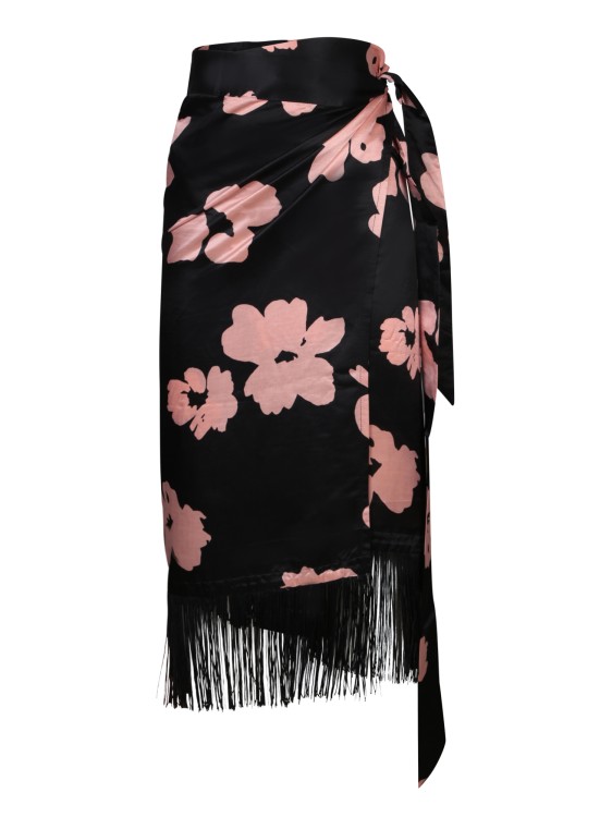 Shop Panarehi Silk Pareo-style Skirt In Black