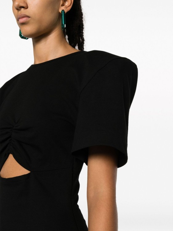 Shop Nensi Dojaka Cut-out Cotton Minidress In Black