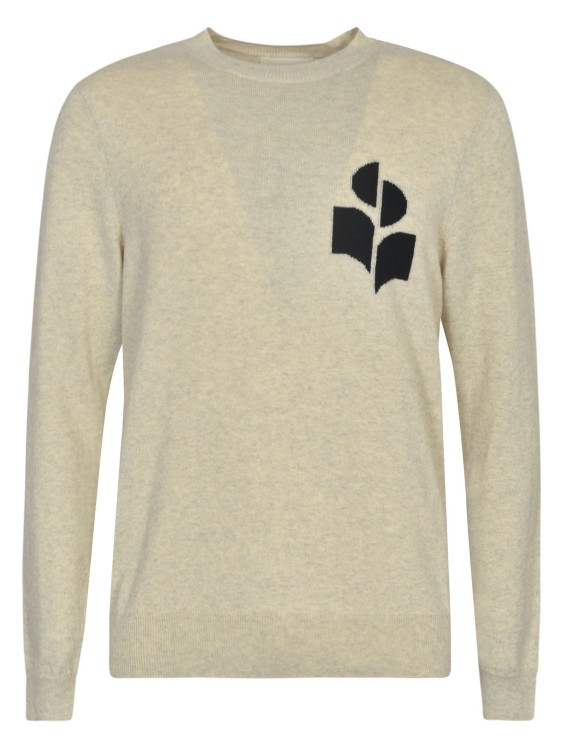 Shop Isabel Marant Intarsia-knit Logo Sweatshirt In Neutrals